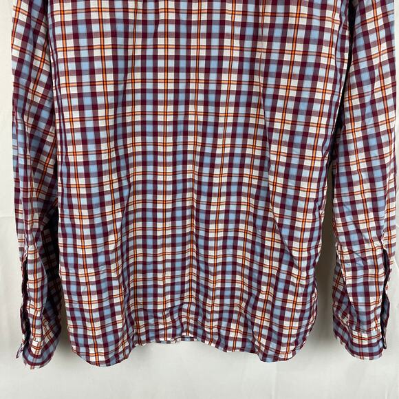 Mountain Hardwear Men's Red Plaid Button Down Shirt Lightweight Roll Sleeve L - Picture 8 of 10